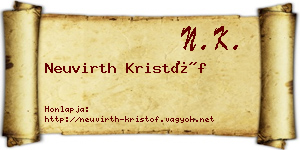 Neuvirth Kristóf névjegykártya