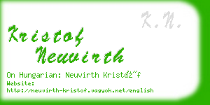 kristof neuvirth business card